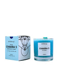 Chakra 5 Soy Candle with Lapis Lazuli Gemstones