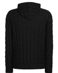 Black Cable Knit Hoodie