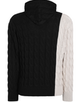 Two-Toned Cable Knit Hoodie