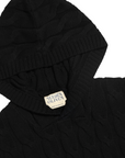 Black Cable Knit Hoodie