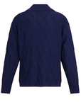 The Diamond Knit Button Down - Navy