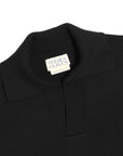 L/S Jersey Knit Tennis Collar - Black