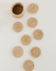 Handwoven Jute Round Coasters - Set of 8