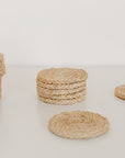 Handwoven Jute Round Coasters - Set of 8