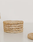 Handwoven Jute Round Coasters - Set of 8