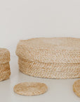 Handwoven Jute Round Placemats - Set of 8