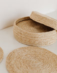 Handwoven Jute Round Placemats - Set of 8