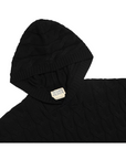 Black Cable Knit Hoodie