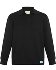 L/S Jersey Knit Tennis Collar - Black