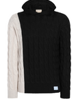 Two-Toned Cable Knit Hoodie