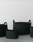 Oval Jute Baskets - Charcoal