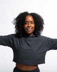 Dark Gray Crop Hoodie