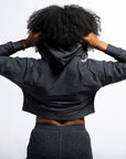 Dark Gray Crop Hoodie