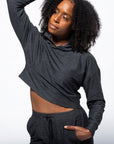 Dark Gray Crop Hoodie