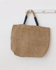 Jute Shopper - Indigo Stripes