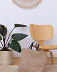 Jute Shopper - Indigo Stripes