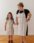 Natural Cotton Ticking Stripe Apron