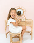 Kai Rattan Kids Vanity & Stool (Preorder)