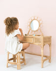 Kai Rattan Kids Vanity & Stool (Preorder)