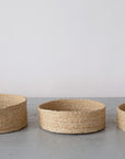 Large Trio of Round Jute Baskets - Natural