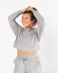 Light Gray Crop Hoodie