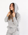 Light Gray Crop Hoodie
