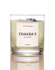 Chakra 5 Soy Candle with Lapis Lazuli Gemstones