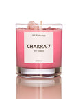 Chakra 7 Soy Candle with Strawberry Quartz Gemstones