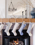 Holiday Stocking - Natural Woven Khadi Stripe
