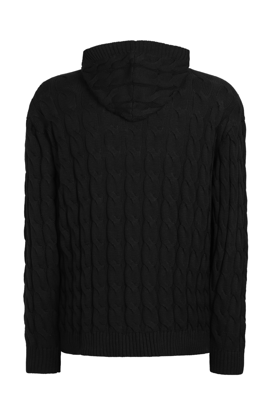 Black Cable Knit Hoodie