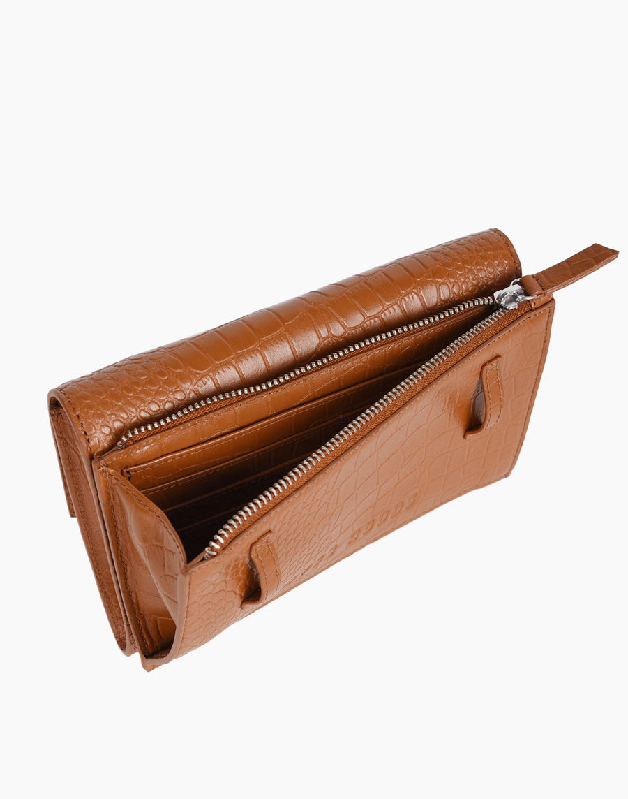 4-in-1 Envelope Convertible Belt Bag Tan Croc