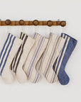 Holiday Stocking - Natural Woven Khadi Stripe