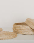 Handwoven Jute Round Placemats - Set of 8