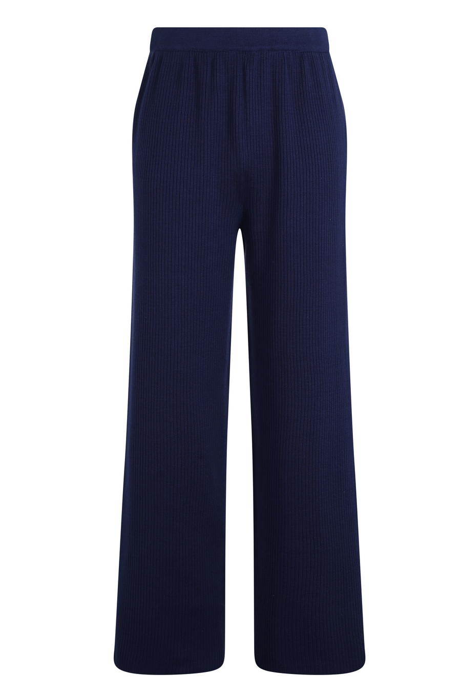 Ribbed Knit Pants - Navy