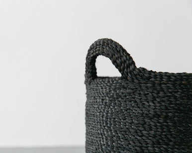Oval Jute Baskets - Charcoal
