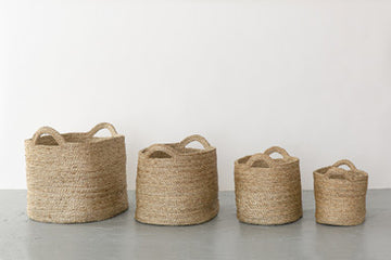 Oval Jute Baskets - Natural