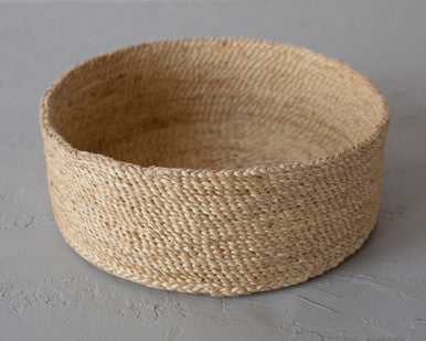 Large Trio of Round Jute Baskets - Natural