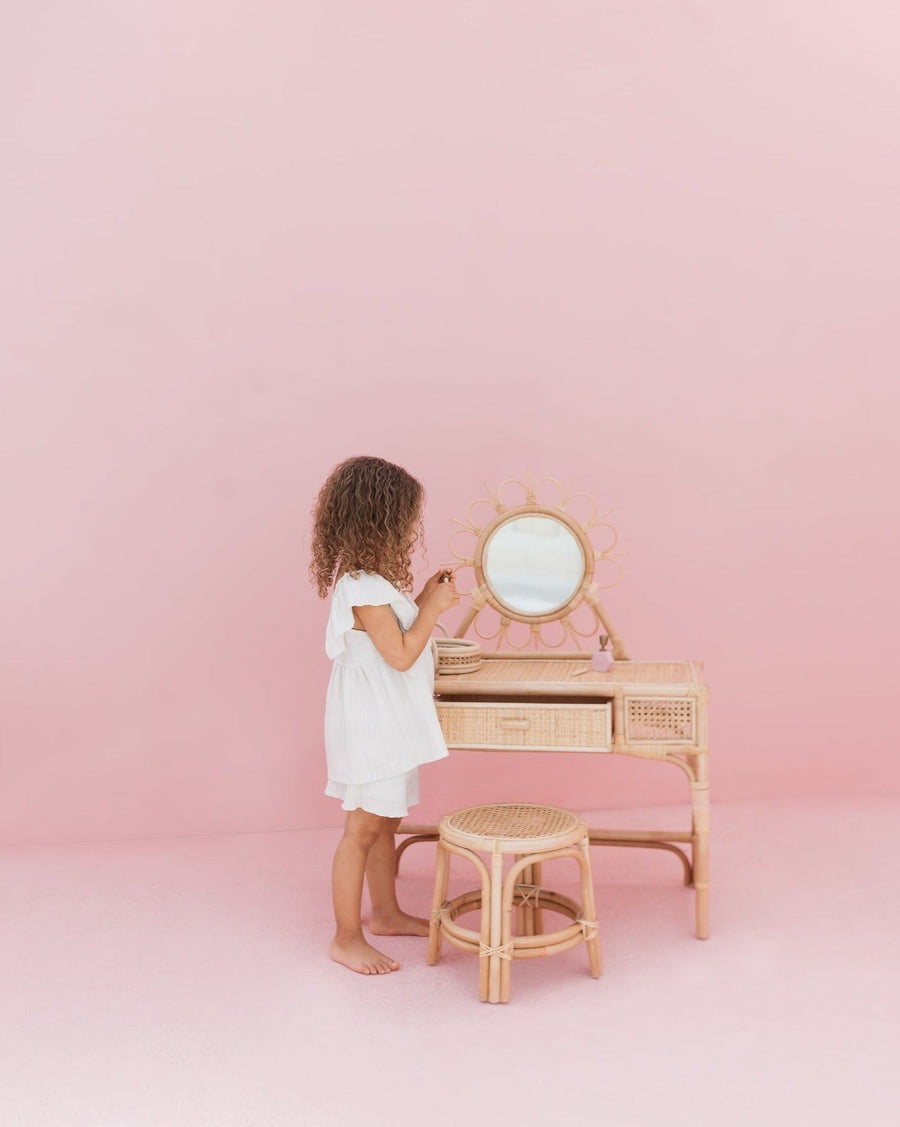 Kai Rattan Kids Vanity & Stool (Preorder)