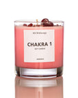 Chakra 1 Soy Candle with Red Jasper Gemstones